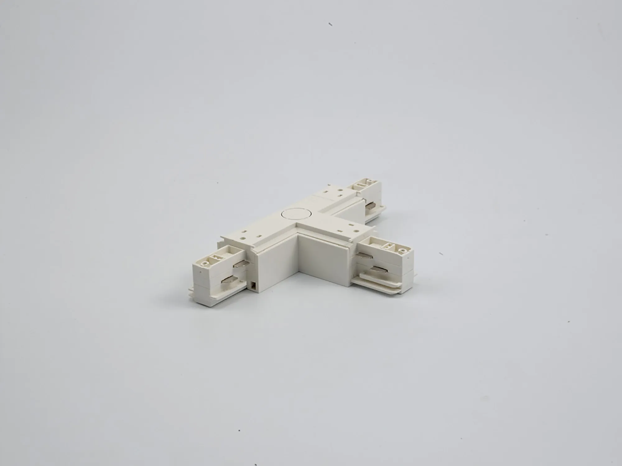 T Coupler With Feeding Option 3 Circuit Surface Mounted Track Left 555 1 1213 1  Eutrac 3 Circuit Surface-White